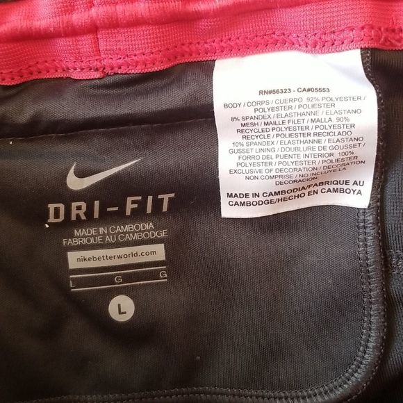 Nike Dri Fit Epic Lux Crop Capri Size Large Gray/Pink Running - Picture 12 of 14